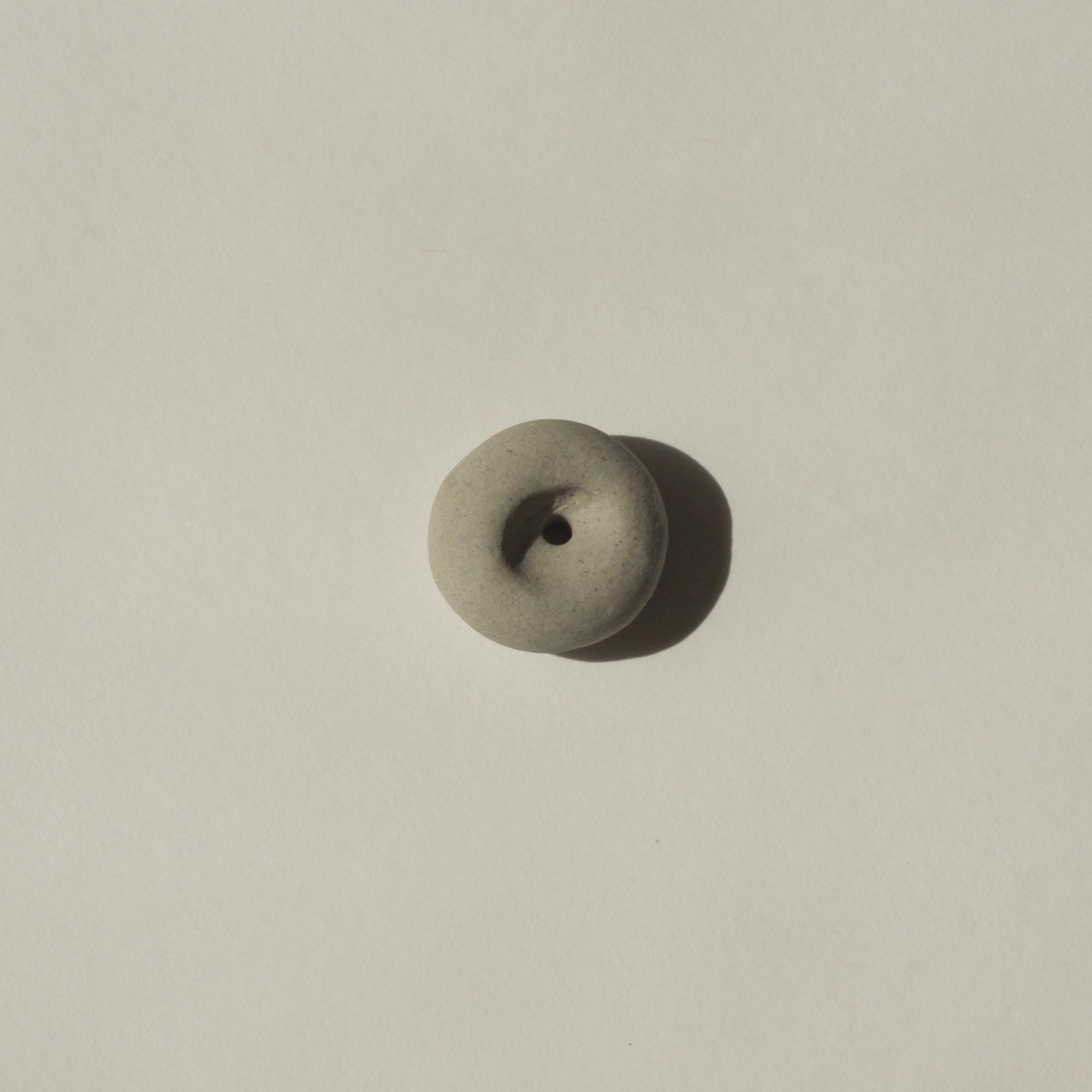 Mini Light Grey Ceramic Pebble Incense Holder